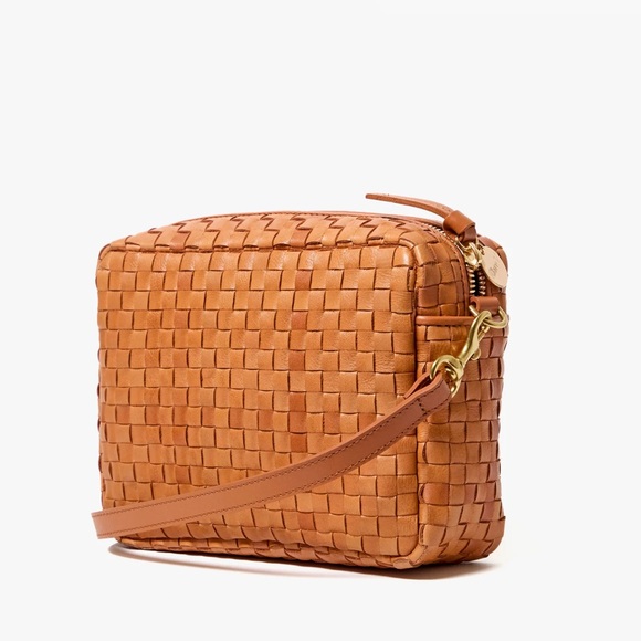 Clare V Midi Sac in Natural Woven Checker Leather NWT Tan Crossbody - Picture 4 of 6